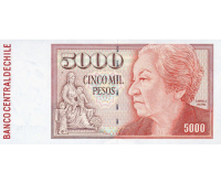 Billete Chile 5000 Pesos 2005 Gabriela Mistral - Numisfila