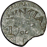 Doble acuñación Moneda Provincia de Guayana ½ Real 1817 - Numisfila
