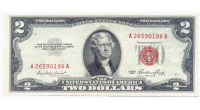 Billete E.E.U.U. 2 Dolares 1953 Sello Rojo A26590186A Thomas Jefferson - Numisfila