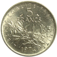 Moneda Francia 5 Francs 1970-1995 - Numisfila