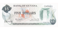 Billete Guyana 5 Dólares 1992 Cataratas Kaieteur - Numisfila