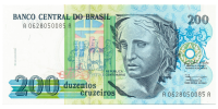 Billete Brasil 200 Cruzeiros 1990 - Numisfila