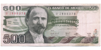 Billete Mexico 500 Pesos 1981 Madero - Numisfila