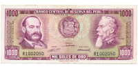 Billete Peru 1000 Soles de Oro 1968 - Numisfila