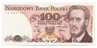 Billete Polonia 100 Zlotych 1988 - Numisfila