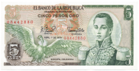 Billete Colombia 5 Pesos Oro 1979 - Numisfila