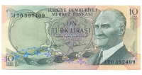 Billete Turquía 10 Lira 1970 - Numisfila
