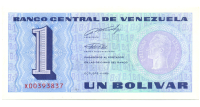 Billete 1 Bolívar - Tinoquito 1989 Serial X8 - Numisfila