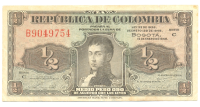 Billete Colombia ½ Peso Oro de 1948 - Numisfila