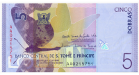 Billete San Tome y Príncipe 5 Dobras 2020-2021 Mariposas - Numisfila