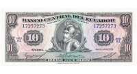 Billete Ecuador 10 Sucres 1975  - Numisfila