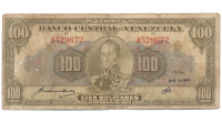 Billete 100 Bolívares Diciembre 2 1941 Serial A529672 - Numisfila