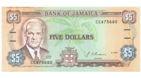 Billete Jamaica 5 Dolares 1993  - Numisfila