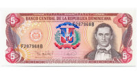 Billete Republica Dominicana 5 Pesos Oro 1995 - Numisfila