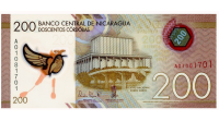 Billete Plastico Nicaragua 200 Córdobas 2014-2015  - Numisfila