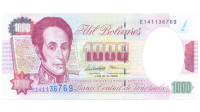 Billetes 1000 Bolívares 1995 Serial E9 - Numisfila
