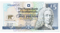 Billete Escocia 5 Pounds 2005 Banco Royal Bank of Scotland Conmemorativo golfista Jack Nicklaus  - Numisfila