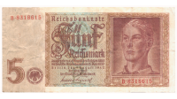 Billete Alemania 5 Reichsmark 1942 Reichsbanknote - Numisfila