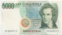 Billete Italia 5.000 Lire 1985 - Numisfila