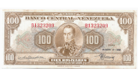 Billete 100 Bolívares Marzo 1949 Serial B1323209 - Numisfila