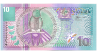 Billete Suriname 10 Gulden 2000 Colibrí y Flor  - Numisfila