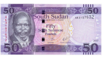 Billete Sudán del Sur 50 Pounds 2017 Elefantes  - Numisfila