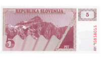 Billete Eslovenia 5 Tolarjev 1990 - Numisfila