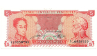 Billete 5 Bolívares 1989 Serial Y8 - Numisfila