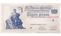 Billete Argentina 5 Pesos 1956  - Numisfila