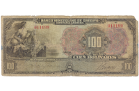 Banco Venezolano de Crédito Billete 100 Bolívares 1925 Plate Note  - Numisfila
