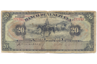 Banca Privada Billete Bco Venezuela 20 Bolívares 1931 Serial 777747 - Numisfila