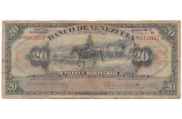Banca Privada Billete Bco Venezuela 20 Bolívares 18 Julio 1930 Serial 662057 - Numisfila