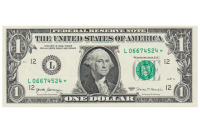 Billete Estados Unidos 1 Dolar con Estrella 2017 Serie L - Numisfila