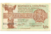 Billete España Una Peseta 1937 - Numisfila