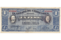 Billete México 1 Peso 1914  Estado de Chihuahua - Numisfila