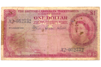 Billete Territorios Britanicos Caribe 1 Dolar 1953 - Numisfila