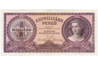 Billete Hungría 1 Millardo Pengo 1946 Lucia Lendvay - Numisfila