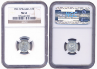 Moneda de Plata 25 Céntimos 1936 NGC MS62 Medio - Numisfila