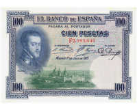 Billete España 100 Pesetas 1925 Rey Felipe II  - Numisfila