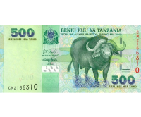 Billete Tanzania 500 Shillings 2003 Bufalo Cafre - Numisfila