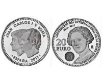Moneda de Plata España 20 Euros 2011 Clara Campoamor Día Internacional de la Mujer  - Numisfila
