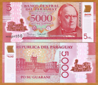 Billete Plástico Paraguay 5.000 Guaraníes de 2017 - Numisfila