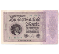 Billete Alemania Weimar 100.000 Mark 1923  El mercader Georg Gisze  - Numisfila