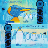 Billete Plástico Antartica 1 Dolar  2015 Pinguinos  - Numisfila