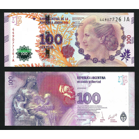 Billete Argentina 100 Pesos 2017 María Eva Duarte de Perón - Numisfila