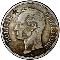 Marca de la Bruja en Moneda 5 Bolívares 1921 - Numisfila