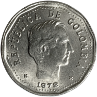 Moneda Colombia 50 Pesos 1972 - 74 - Numisfila