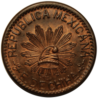 Moneda México 10 Centavos 1915 Ejército Constitucionalista - Numisfila