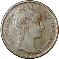 Moneda Centavo Monaguero 1858 Libertad Incusa - Numisfila