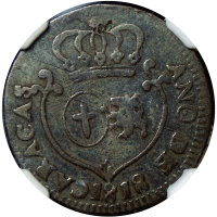 Moneda Caracas ¼ Real de Cobre - Cuartillo 1818 NGC VF20 BN - Numisfila